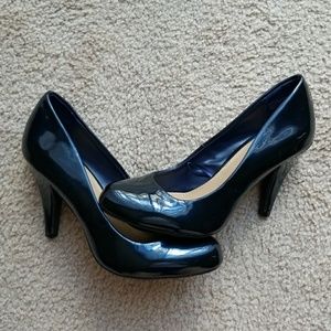 Navy blue heels, shiny, Charming Charlie brand